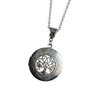 Oxxggkao Collar artístico de triquetra y árbol diseñado con un compartimento secreto para recuerdos, joyería fotográfica de moda, Medio, como se describe, como se describe