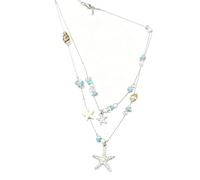 Oxxggkao Collar con colgante de concha y estrellas de mar de varios colores para mujeres que aman los estilos costeros para fiestas, One Size, como se describe, como se describe