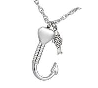 Oxxggkao Collar conmemorativo para mascotas con forma de corazón que se puede abrir, urna para honrar a difuntos y humanos