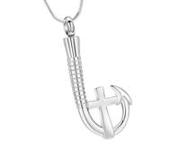 Oxxggkao Collar conmemorativo simbólico con forma de anzuelo para pérdida de mascotas y miembros de la familia, joyería de cremación para recuerdos, suministros de regalo, gancho de pescado, colgante