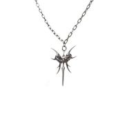 Oxxggkao Collar de aleación de circonita colorida con colgante irregular único para una declaración de moda moderna y elegante cadena de clavícula