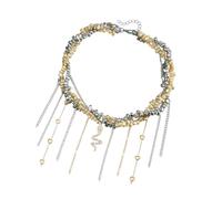 Oxxggkao Collar de borlas de corazón de moda con colgante de serpiente y cuentas irregulares para mujeres que aman la joyería única, colgante de corazón irregular