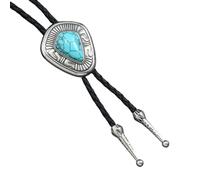 Oxxggkao Collar de corbata de bolo hecho a mano Cadena de suéter de inspiración étnica con incrustaciones de piedra natural para fiestas temáticas retro Collar de bolo occidental