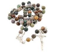 Oxxggkao Collar de cuentas retro de moda hecho a partir de piedras naturales, adecuado para hombres y mujeres, collar con colgante retro
