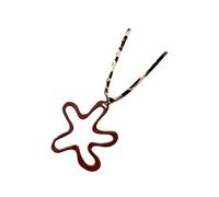 Oxxggkao Collar de cuerda trenzada con estampado de leopardo y corazón de flores rojas, estilo coreano, joyería de moda para mujer, regalo de moda con cuentas