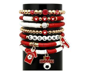 Oxxggkao Colorido juego de fútbol de arcilla suave con diseños populares del equipo ajustable para cualquier muñequera de apoyo de fútbol, One Size, como se describe