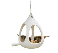 Oxxggkao Comederos colgantes para pájaros, fáciles de limpiar, para colgar mascotas para entusiastas del jardín y la observación de aves, forma de esfera transparente