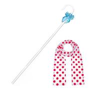 Oxxggkao Conjunto de disfraz de pastora con gancho y bufanda para el personal, 2 piezas de accesorios de cosplay de Halloween para adultos y niños, disfraz de pastora con gancho para el personal y