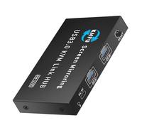 Oxxggkao Conmutador KVM USB 3.0 de metal para transferencia de datos para compartir teclados sin problemas en 2 ordenadores, conmutación de transferencia de datos de alta velocidad