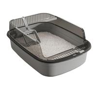 Oxxggkao Contenedor de arena para mascotas de gran capacidad con barreras altas que reduce el desorden y el olor, desmontaje rápido para un fácil lavado, caja de basura para gatos grandes