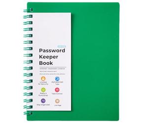 Oxxggkao Cuaderno de 6 espirales, cuaderno de notas para guardar contraseñas, organizador de contraseñas, cuaderno diario