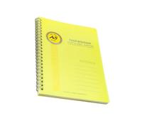 Oxxggkao Cuaderno de encuadernación de doble bobina de 5.63 x 8.15 pulgadas, impermeable, tapa blanda, 100 páginas de ancho, diario rayado para oficina, escuela, cuaderno de polipropileno