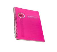 Oxxggkao Cuaderno de encuadernación de doble bobina de 5.63 x 8.15 pulgadas, impermeable, tapa blanda, 100 páginas de ancho, diario rayado para oficina, escuela, cuaderno de polipropileno