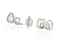 Oxxggkao Cubiertas de dientes de cobre con recortes geométricos y piedras de circón, decoración ligera, accesorio dental de moda, joyería de piercing, Set of 2 pieces, como se describe, como se