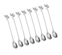 Oxxggkao Cuchara de acero inoxidable resistente con patrón de hojas naturales, ideal para alimentos ácidos y uso diario en varios ajustes. Cuchara portátil