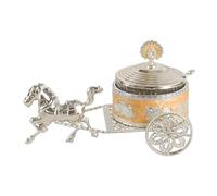 Oxxggkao Cuenco decorativo de aleación para condimentos de cocina, diseño de carro antiguo, tarro multiusos para almacenar varios ingredientes secos