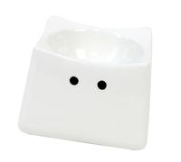 Oxxggkao Cuenco ergonómico inclinado de loza para mascotas, capacidad de 500 ml, plan sin punta para comedor de leopardina, comodidad y gran capacidad, cuenco de cerámica para mascotas