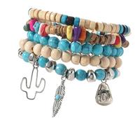 Oxxggkao Cuentas de concha de coco natural con acento turquesa para mujer, estilos de joyería, accesorios de muñeca, estilos de cuentas, One Size, como se describe