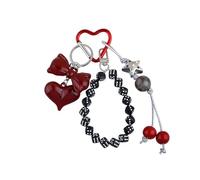 Oxxggkao Dados de moda con abalorio de corazón, adorable corazón, llavero de joyería para mejorar la colección de accesorios, accesorio para teléfono móvil, Arco de amor, Talla única