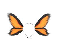 Oxxggkao Diadema ajustable de elfos de felpa con orejas de hadas, para niños y adultos, disfraz de Halloween, evento temático, diadema de mariposa