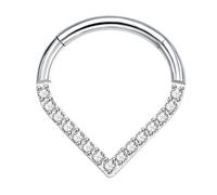 Oxxggkao Elegante aro de nariz con forma de agua, hipoalergénico, anillo de tabique, clip de acero, joyería para el cuerpo para mujeres y niñas, aro de nariz en forma de lágrima, One Size, como se