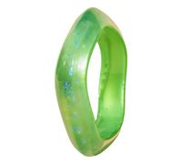 Oxxggkao Elegante brazalete de resina de gran tamaño colorido y llamativo con patrón de estrella brillante para mujer, talla única, como se describe