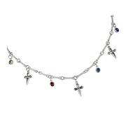 Oxxggkao Elegante collar con colgante de cruces de acero de titanio con flecos de circonita para mujeres y hombres, joyería de hip hop, collar de hip hop
