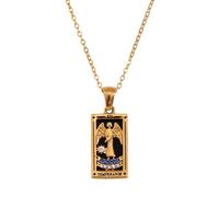Oxxggkao Elegante collar con dije de tarot con acabado y cadena ligera y cómoda de suéter simbólico de tarot, One Size, como se describe, como se describe
