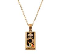 Oxxggkao Elegante collar con dije de tarot con acabado y cadena ligera y cómoda de suéter simbólico de tarot, One Size, como se describe, como se describe
