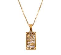 Oxxggkao Elegante collar con dije de tarot con acabado y cadena ligera y cómoda de suéter simbólico de tarot, One Size, como se describe, como se describe