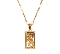 Oxxggkao Elegante collar con dije de tarot con acabado y cadena ligera y cómoda de suéter simbólico de tarot, One Size, como se describe, como se describe