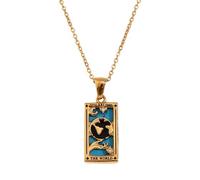 Oxxggkao Elegante collar con dije de tarot con acabado y cadena ligera y cómoda de suéter simbólico de tarot, One Size, como se describe, como se describe