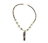 Oxxggkao Elegante collar cultural Tunhuang rojo de longitud ajustable con colgante de dragón de aleación detallada, cadena de clavícula geométrica