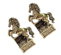 Oxxggkao Elegante figura de caballo de metal con caja del tesoro que mejora la energía positiva, adecuada para decoración de escritorio en entornos de trabajo, elegante caballo de metal con caja del