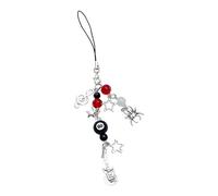 Oxxggkao Elegante llavero con colgante de estrella y bajo para festivales de música, cadena de teléfono, llavero de moda para mochilas de niñas, rosso, One Size