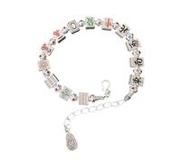 Oxxggkao Elegante pulsera esmaltada con patrón de mahjong chino, ideal para accesorios diarios y regalo de cumpleaños para ella
