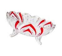 Oxxggkao Elegante recipiente de cristal transparente para servir con soporte de 3 pies a prueba de agarre, adecuado para entretener a los invitados dentro de un cuenco decorativo de frutas para sala