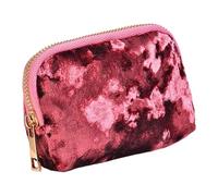 Oxxggkao Elegantes organizadores de joyas aterciopelados con 5 compartimentos de capas para aretes, collares y pulseras, bolsa de maquillaje para viajes, bolsa de joyería con detalle de flecos