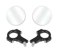 Oxxggkao Espejo redondo de motocicleta de 51 mm fácil de instalar con construcción resistente y reflejo claro para RC390 390 Visibilidad de conducción mejorada, vidrio redondo para motocicleta