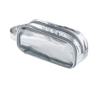 Oxxggkao Estuche multifuncional para lápices de gran capacidad, resistente al agua, estuche para lápices cosméticos para estudiantes para adultos, elegante estuche de lápices plateado, plata