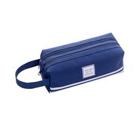 Oxxggkao Estuche multiusos con dos compartimentos grandes, bolsa de viaje de gran capacidad para mujeres, estudiantes, adultos, bolsa portátil, azul marino
