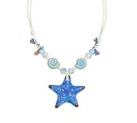 Oxxggkao Fascinante collar de cuentas de conchas marinas con estrellas de mar en varios colores, elegante accesorio de vacaciones para la colección de joyas diaria, elegante accesorio de vacaciones