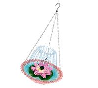 Oxxggkao Fuente de baño colgante para pájaros al aire libre, fuente de energía solar, atrae pájaros, ardillas, comedero de jardín de gran capacidad, decorativo para exteriores, baño flotante para