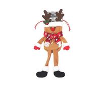 Oxxggkao Funda de botella de vino de Navidad con diseño de Papá Noel, muñeco de nieve, alce, con cordones, reutilizable, con cordones, Alce, Talla única