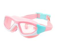 Oxxggkao Gafas de natación anti-UV para niños, gafas de natación ajustables de silicona con tapón para los oídos para niños y niñas, accesorios de niebla, equipo de deportes acuáticos