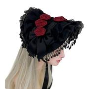 Oxxggkao Gorra gótica de viudas de tela transpirable, accesorio de disfraz punk para juegos de rol y escenario, sombrero de disfraz de convención