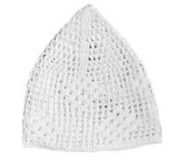 Oxxggkao Gorro de oración para hombre, de punto, Ramazan, hiyabs, calavera, Kufi, turbante árabe, redondo, accesorio de invierno, blanco, Talla única