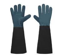 Oxxggkao Guantes de jardinería de cuero con puños extendidos para trabajo pesado y condiciones húmedas, guantes de trabajo, forro de poliéster