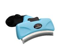 Oxxggkao Herramienta de deshedding para mascotas, cepillo de aseo de acero inoxidable, agarre ergonómico, removedor de pelo para perros pequeños, gatos y conejos, liberación de pelo de un solo botón