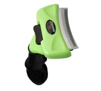 Oxxggkao Herramienta de deshedding para mascotas, cepillo de aseo de acero inoxidable, agarre ergonómico, removedor de pelo para perros pequeños, gatos y conejos, liberación de pelo de un solo botón